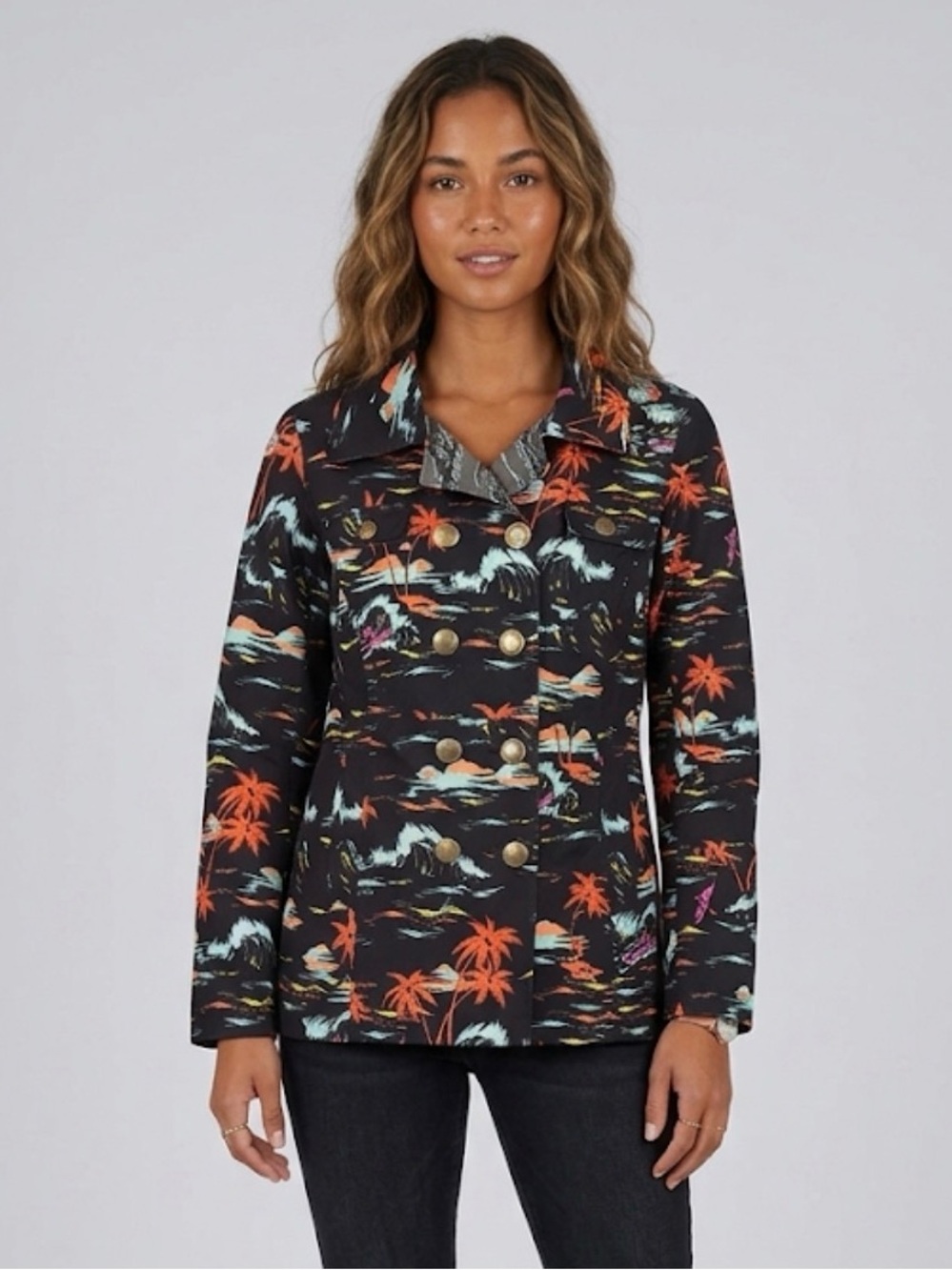 Hurley Winchester Slicker Rain Jacket with Tropical Print